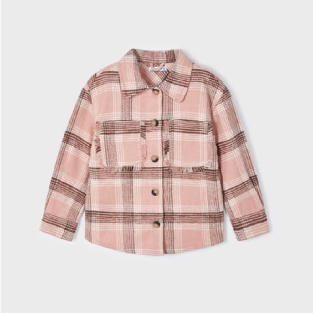 Pink Plaid Button-Up Jacket